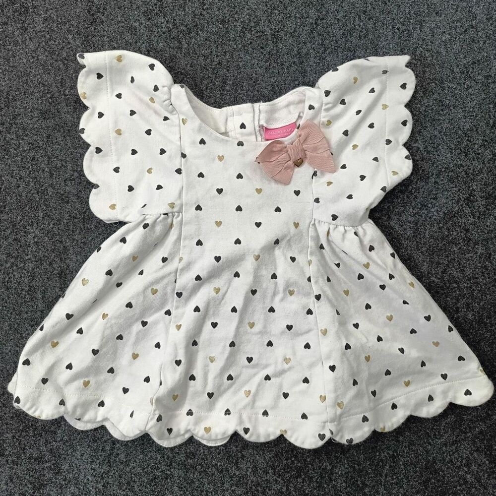 Isaac Mizrahi White Dress with Heart Pattern